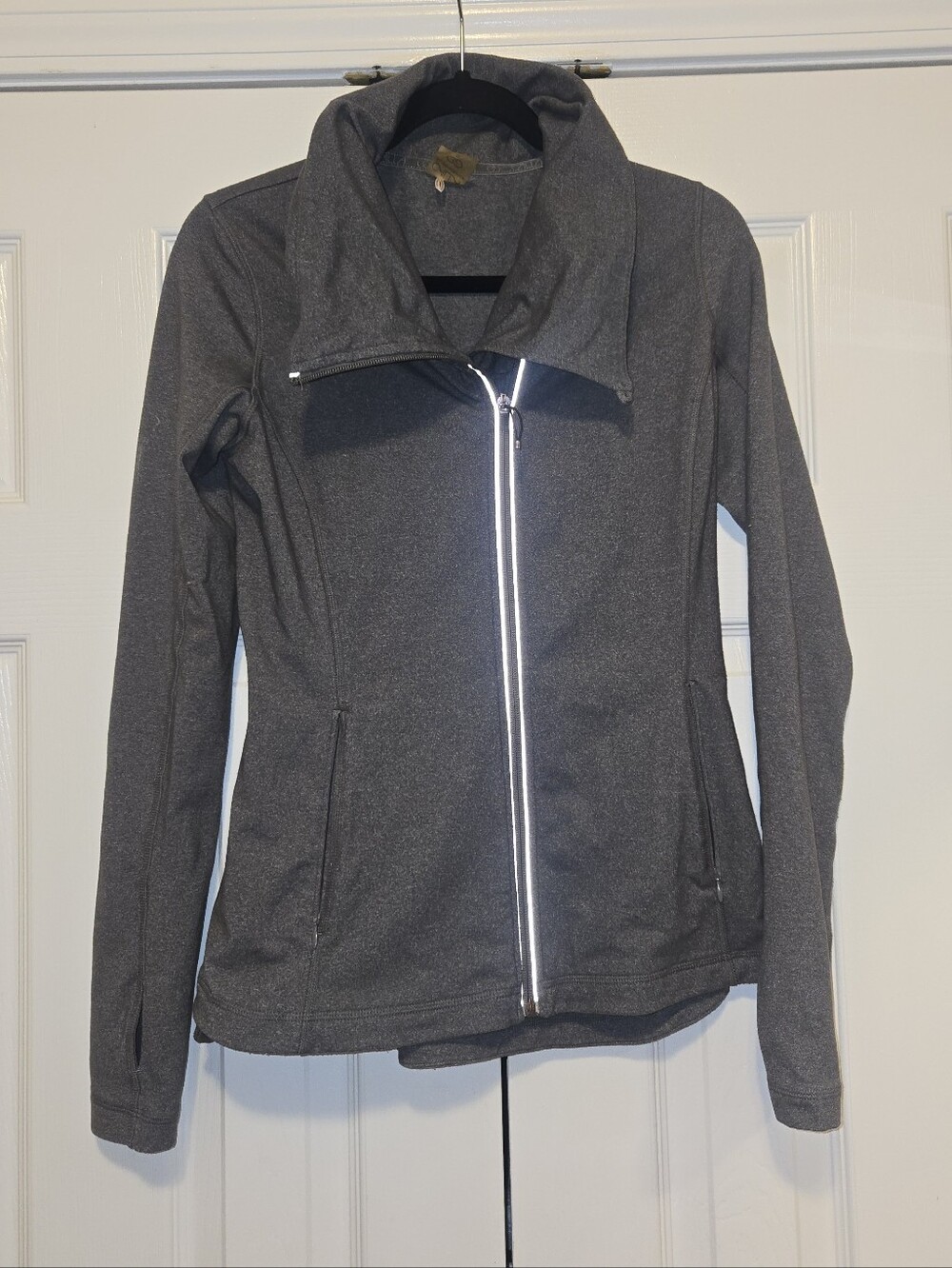 CALIA by Carrie Underwood Charcoal Gray Zip-Front Bomber Jacket